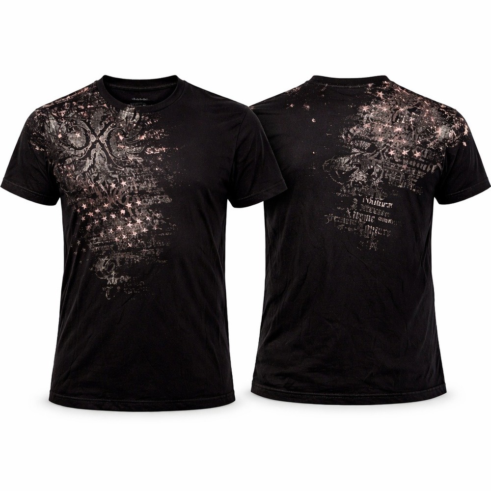 Xtreme Couture Distressed Graphic T Shirt Men 2XL Black Grunge Streetwear